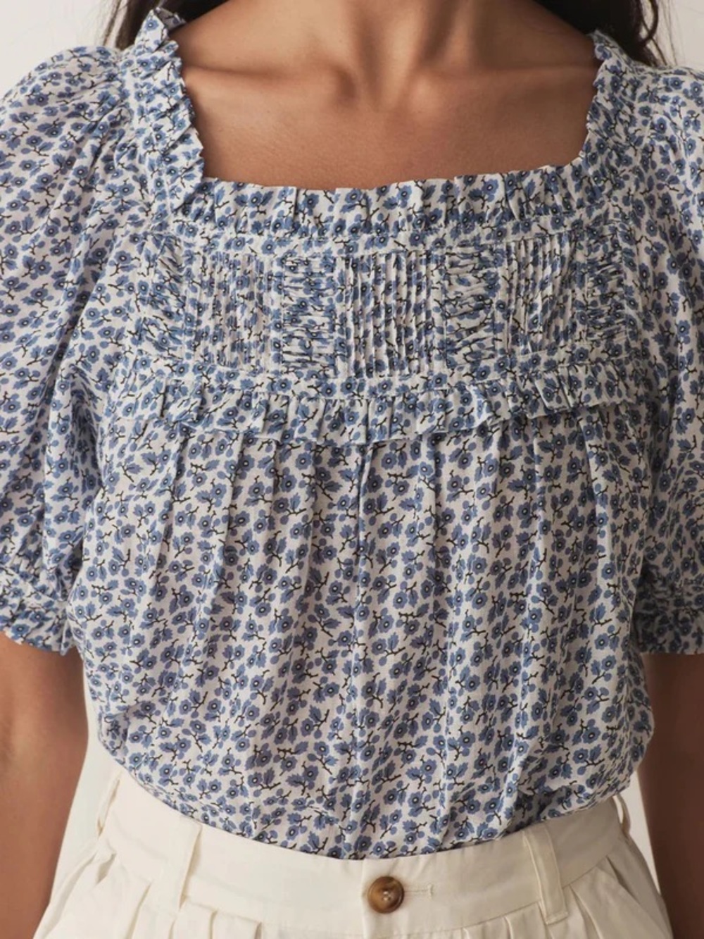 DÔEN Frances top in cornflower hillside bloom (M)